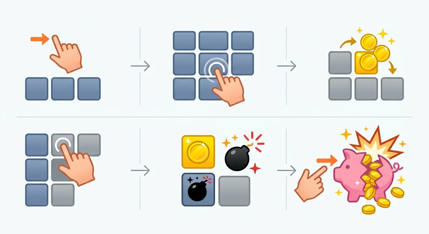 Mines, Piggy Tap e outros jogos instantâneos: risco rápido para quem cansou dos slots mid image